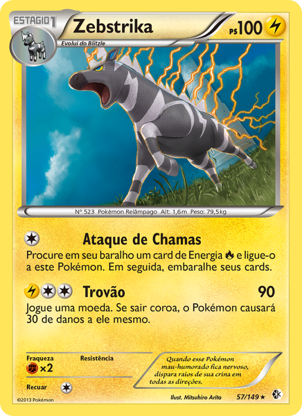 Zebstrika 57 — Fronteiras Cruzadas (Portuguese Pokémon TCG card)