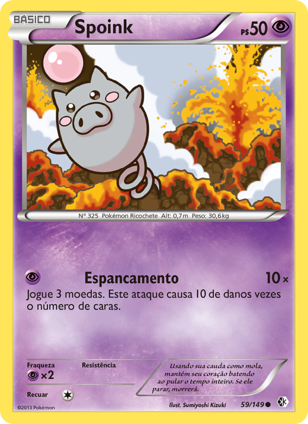 Spoink 59 — Fronteiras Cruzadas (Portuguese Pokémon TCG card)