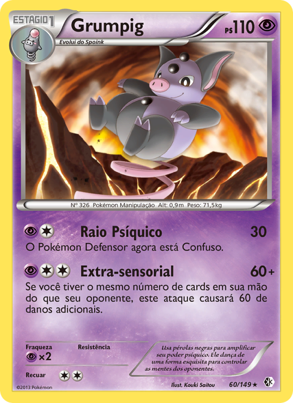 Grumpig 60 — Fronteiras Cruzadas (Portuguese Pokémon TCG card)