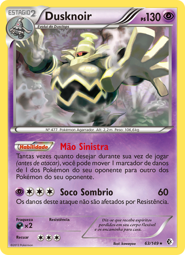 Dusknoir 63 — Fronteiras Cruzadas (Portuguese Pokémon TCG card)