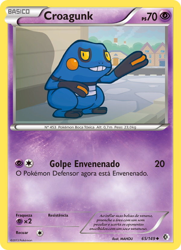 Croagunk 65 — Fronteiras Cruzadas (Portuguese Pokémon TCG card)