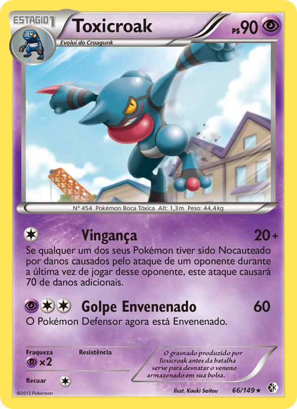 Toxicroak 66 — Fronteiras Cruzadas (Portuguese Pokémon TCG card)