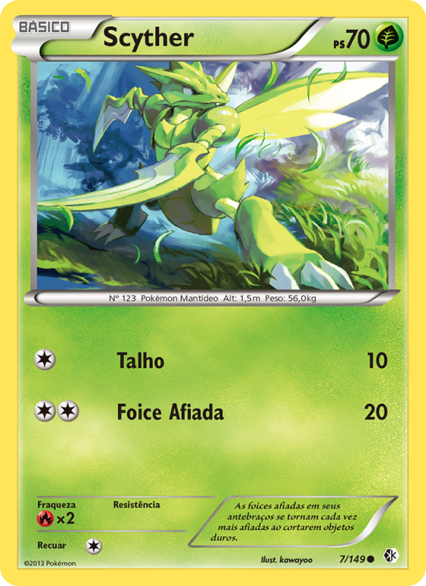 Scyther 7 — Fronteiras Cruzadas (Portuguese Pokémon TCG card)