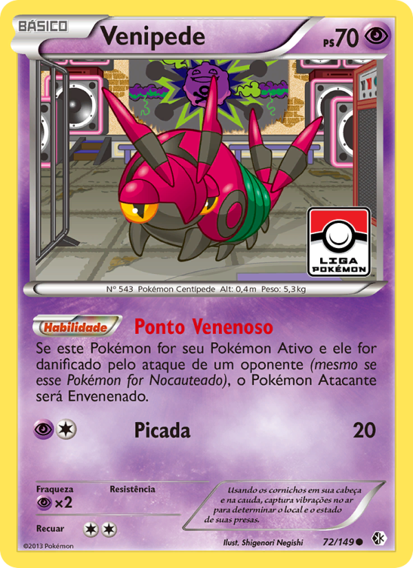 Venipede 72 — Fronteiras Cruzadas (Portuguese Pokémon TCG card)