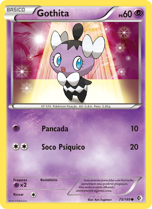 Gothita 75 — Boundaries Crossed (Portuguese Pokémon TCG card)