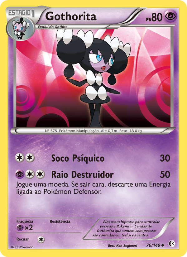 Gothorita 76 — Boundaries Crossed (Portuguese Pokémon TCG card)