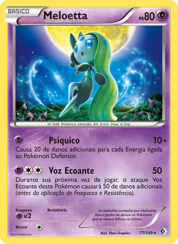 Meloetta 77 — Boundaries Crossed (Portuguese Pokémon TCG card)