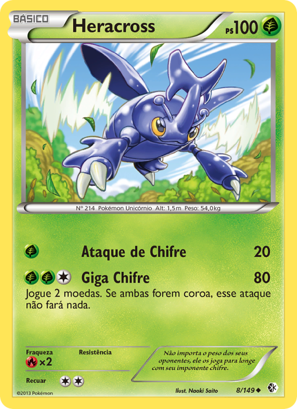 Heracross 8 — Fronteiras Cruzadas (Portuguese Pokémon TCG card)