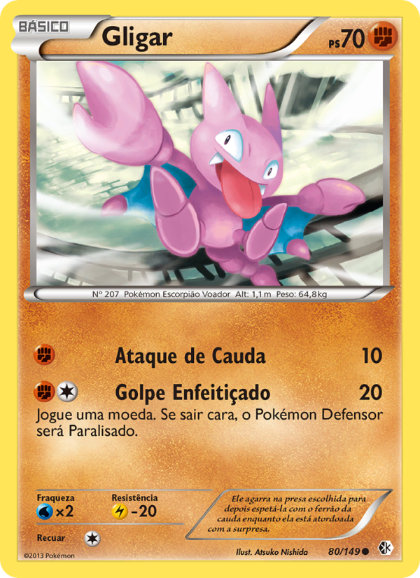 Gligar 80 — Fronteiras Cruzadas (Portuguese Pokémon TCG card)