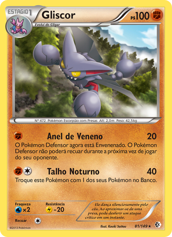 Gliscor 81 — Fronteiras Cruzadas (Portuguese Pokémon TCG card)