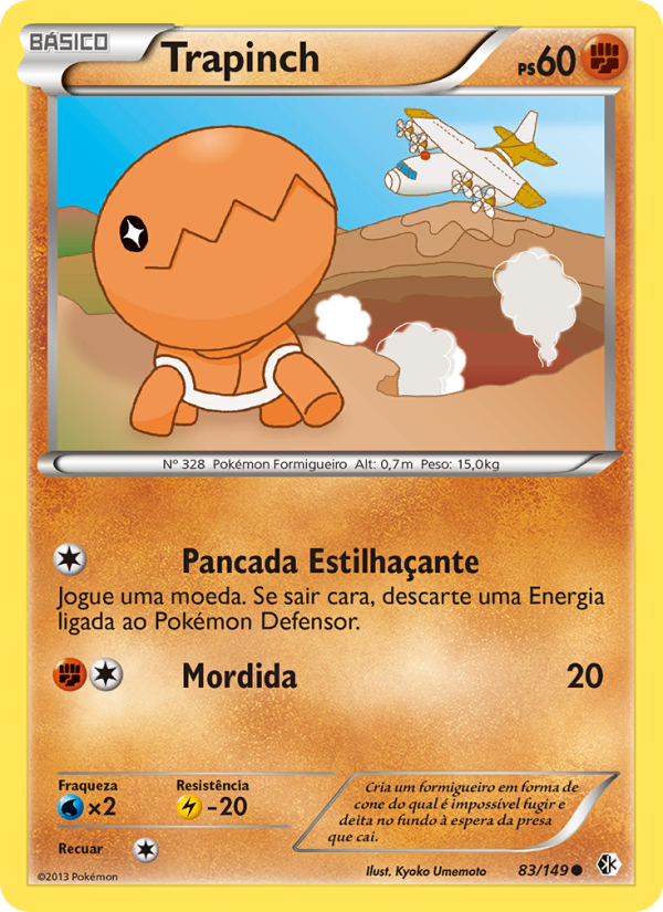 Trapinch 83 — Fronteiras Cruzadas (Portuguese Pokémon TCG card)