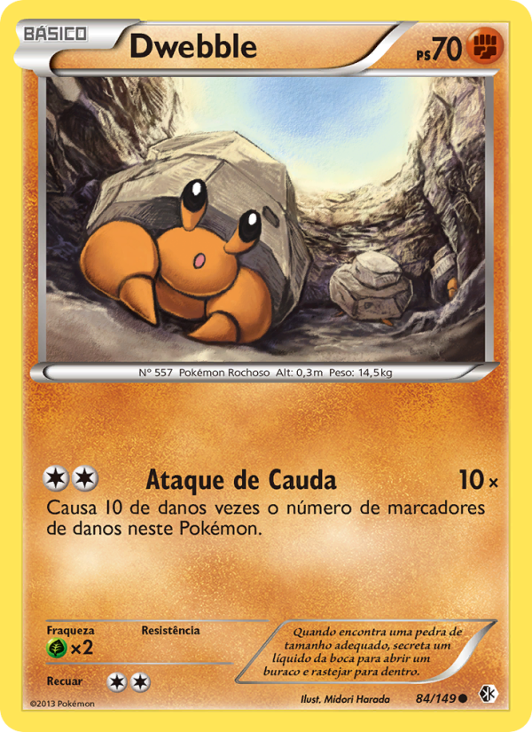 Dwebble 84 — Fronteiras Cruzadas (Portuguese Pokémon TCG card)