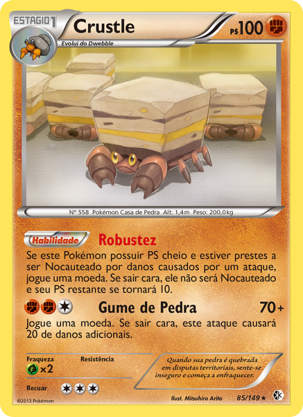 Crustle 85 — Fronteiras Cruzadas (Portuguese Pokémon TCG card)