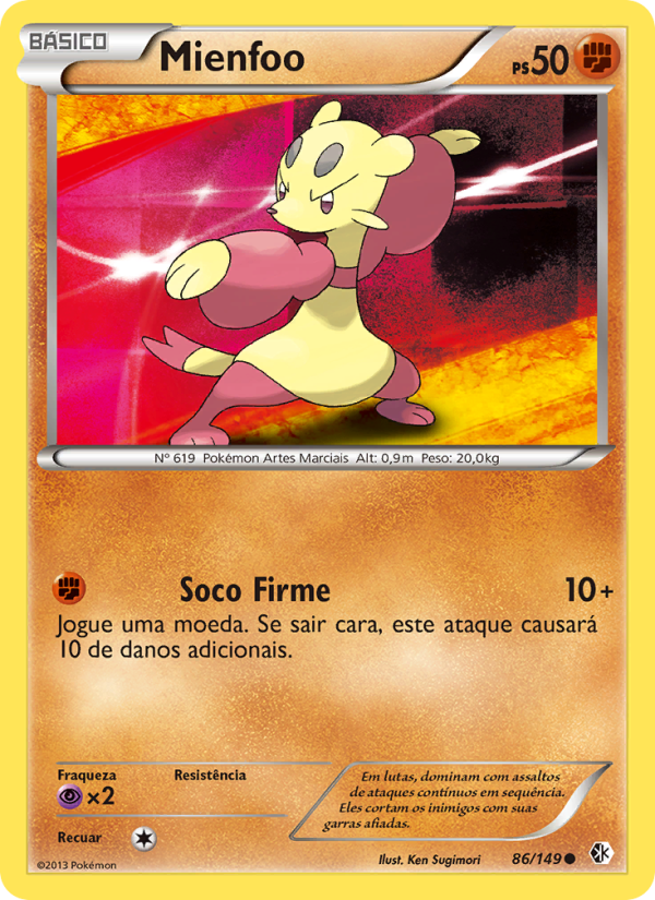 Mienfoo 86 — Fronteiras Cruzadas (Portuguese Pokémon TCG card)