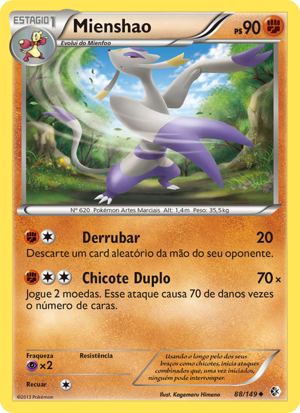 Mienshao 88 — Fronteiras Cruzadas (Portuguese Pokémon TCG card)