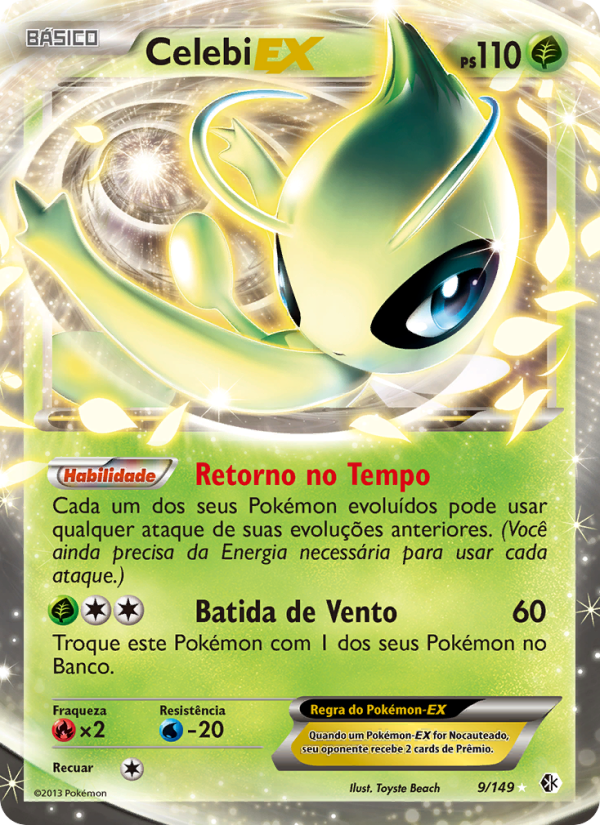 Celebi-EX 9 — Fronteiras Cruzadas (Portuguese Pokémon TCG card)
