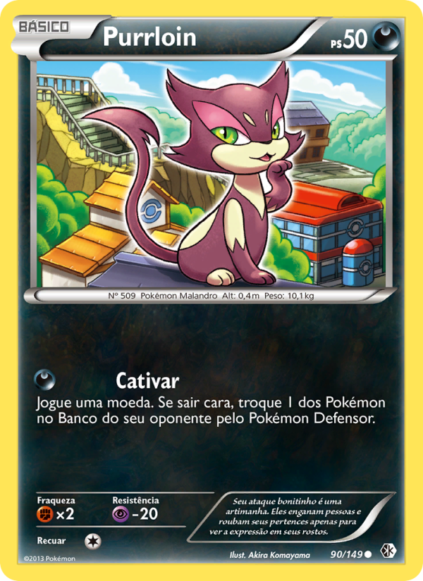 Purrloin 90 — Fronteiras Cruzadas (Portuguese Pokémon TCG card)