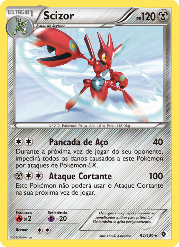 Scizor 94 — Fronteiras Cruzadas (Portuguese Pokémon TCG card)