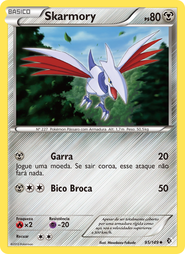 Skarmory 95 — Fronteiras Cruzadas (Portuguese Pokémon TCG card)