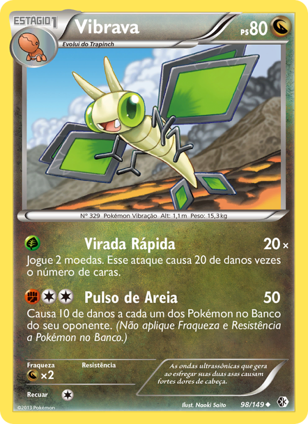 Vibrava 98 — Fronteiras Cruzadas (Portuguese Pokémon TCG card)