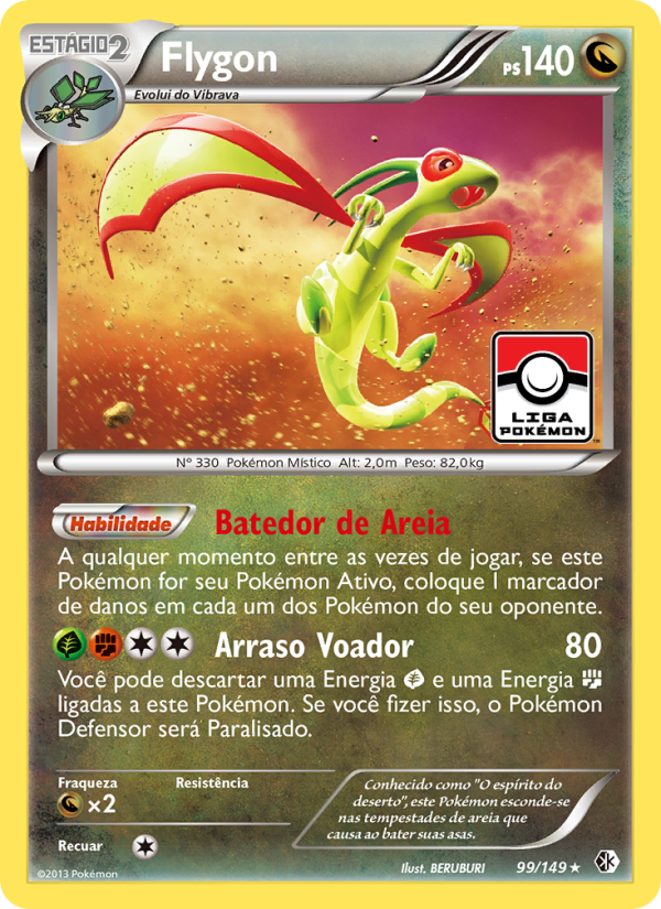 Flygon 99 — Fronteiras Cruzadas (Portuguese Pokémon TCG card)