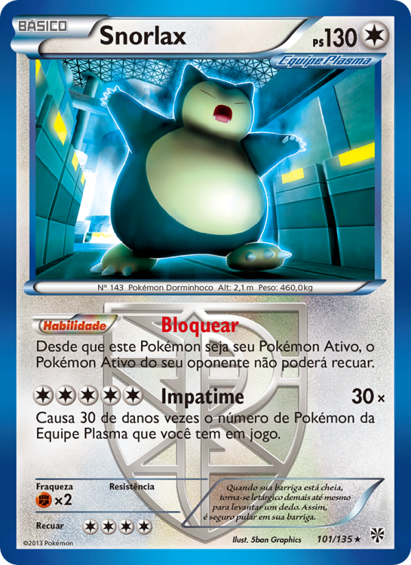 Snorlax 101 — Tempestade de Plasma (Portuguese Pokémon TCG card)