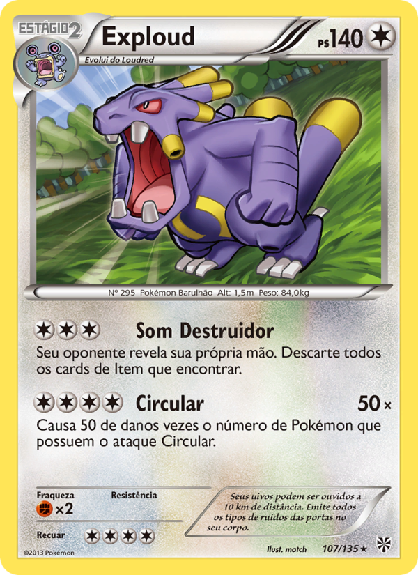 Exploud 107 — Tempestade de Plasma (Portuguese Pokémon TCG card)