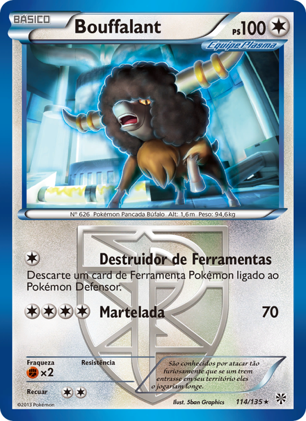 Bouffalant 114 — Tempestade de Plasma (Portuguese Pokémon TCG card)