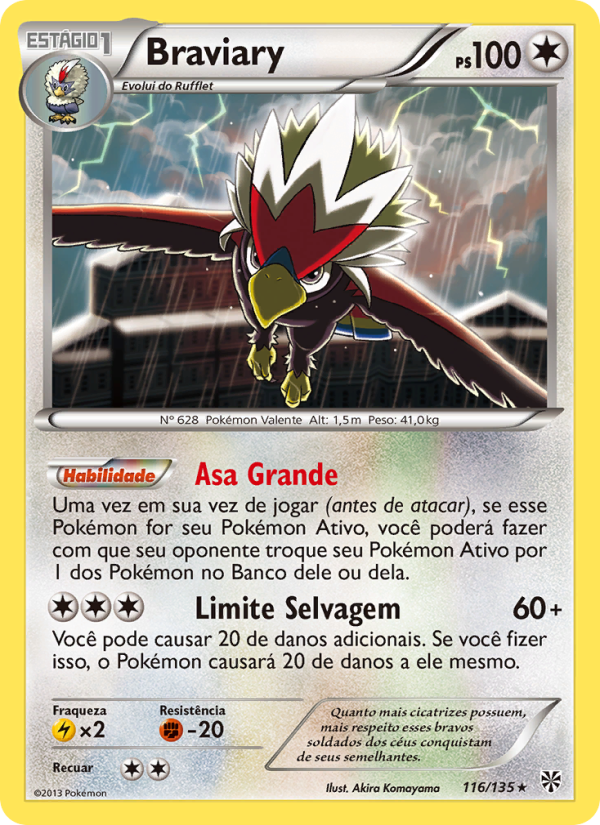 Braviary 116 — Plasma Storm (Portuguese Pokémon TCG card)