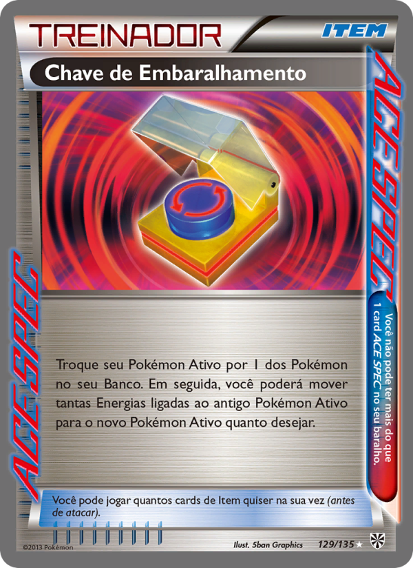Chave de Embaralhamento 129 — Tempestade de Plasma (Portuguese Pokémon TCG card)