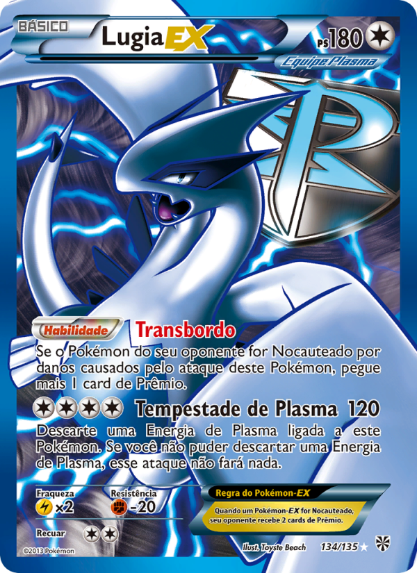 Lugia-EX 134 — Tempestade de Plasma (Portuguese Pokémon TCG card)