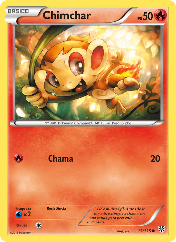 Chimchar 15 — Tempestade de Plasma (Portuguese Pokémon TCG card)