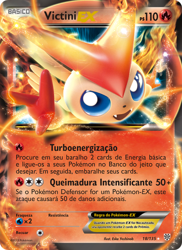 Victini-EX 18 — Tempestade de Plasma (Portuguese Pokémon TCG card)
