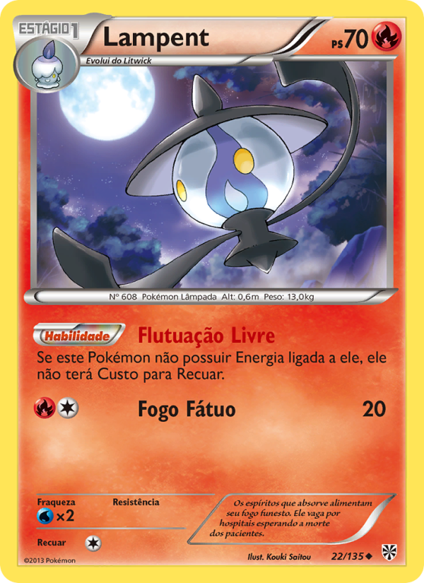 Lampent 22 — Tempestade de Plasma (Portuguese Pokémon TCG card)