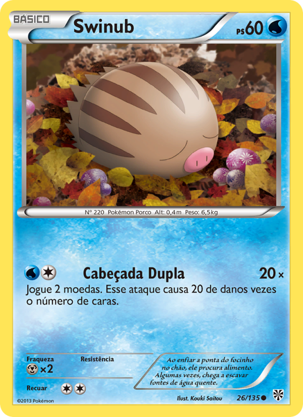 Swinub 26 — Tempestade de Plasma (Portuguese Pokémon TCG card)
