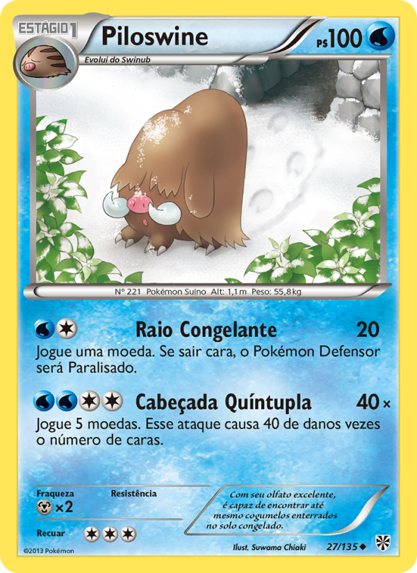Piloswine 27 — Tempestade de Plasma (Portuguese Pokémon TCG card)