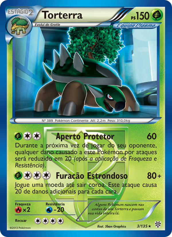 Torterra 3 — Tempestade de Plasma (Portuguese Pokémon TCG card)