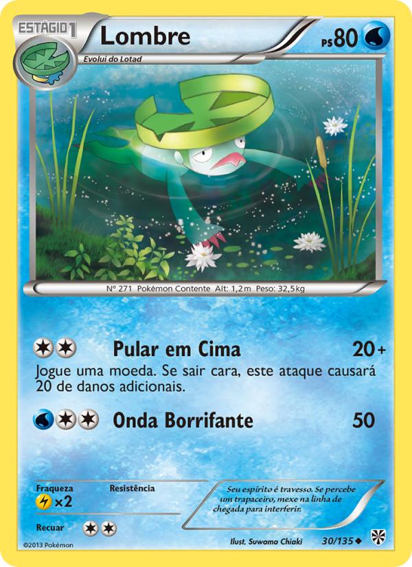 Lombre 30 — Tempestade de Plasma (Portuguese Pokémon TCG card)