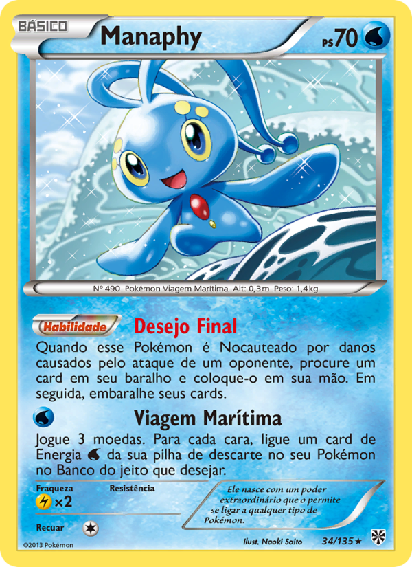 Manaphy 34 — Tempestade de Plasma (Portuguese Pokémon TCG card)
