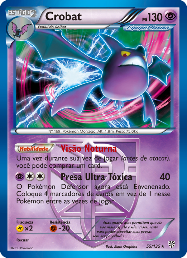 Crobat 55 — Tempestade de Plasma (Portuguese Pokémon TCG card)