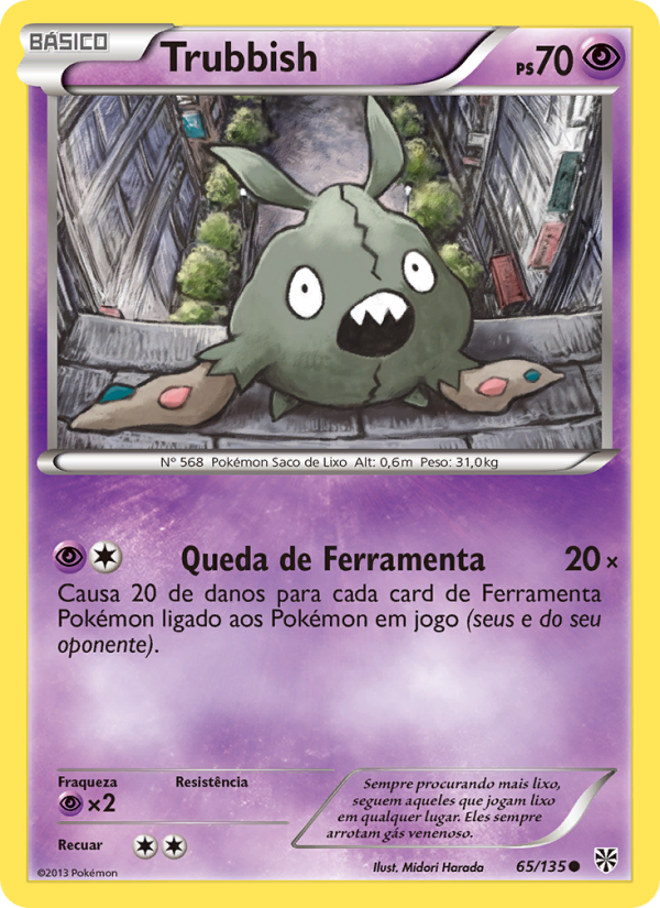 Trubbish 65 — Tempestade de Plasma (Portuguese Pokémon TCG card)