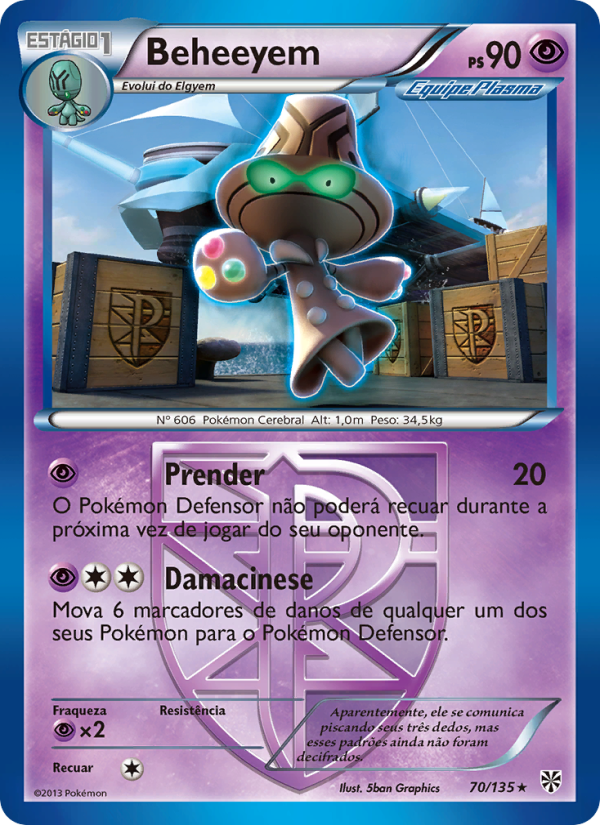 Beheeyem 70 — Tempestade de Plasma (Portuguese Pokémon TCG card)
