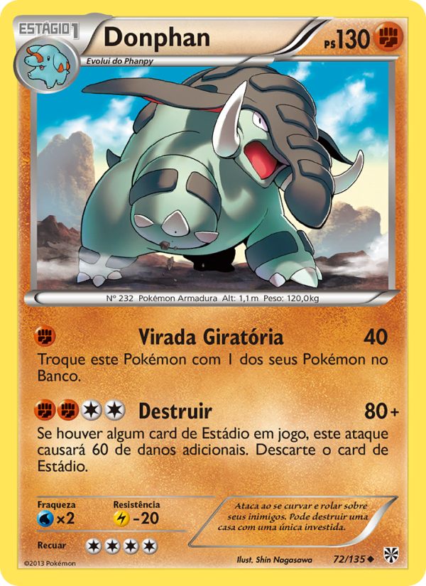 Donphan 72 — Tempestade de Plasma (Portuguese Pokémon TCG card)