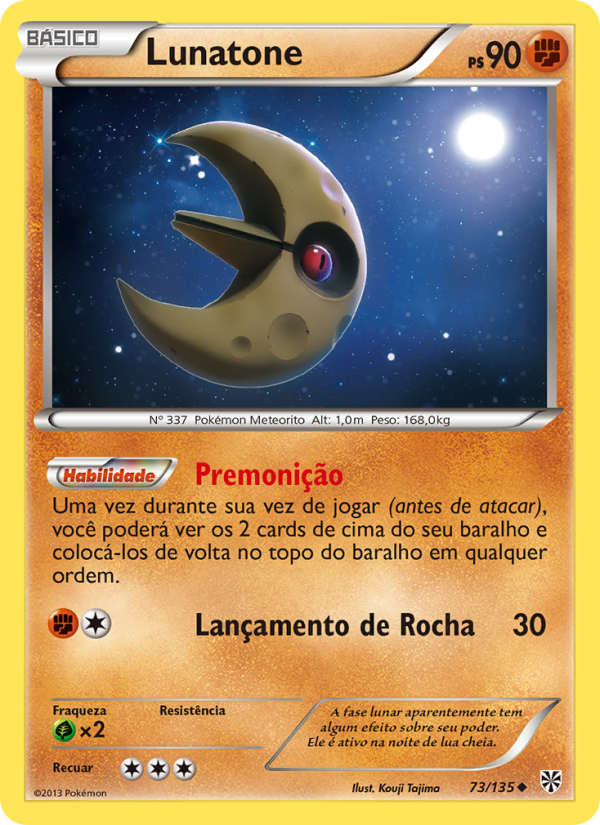 Lunatone 73 — Tempestade de Plasma (Portuguese Pokémon TCG card)