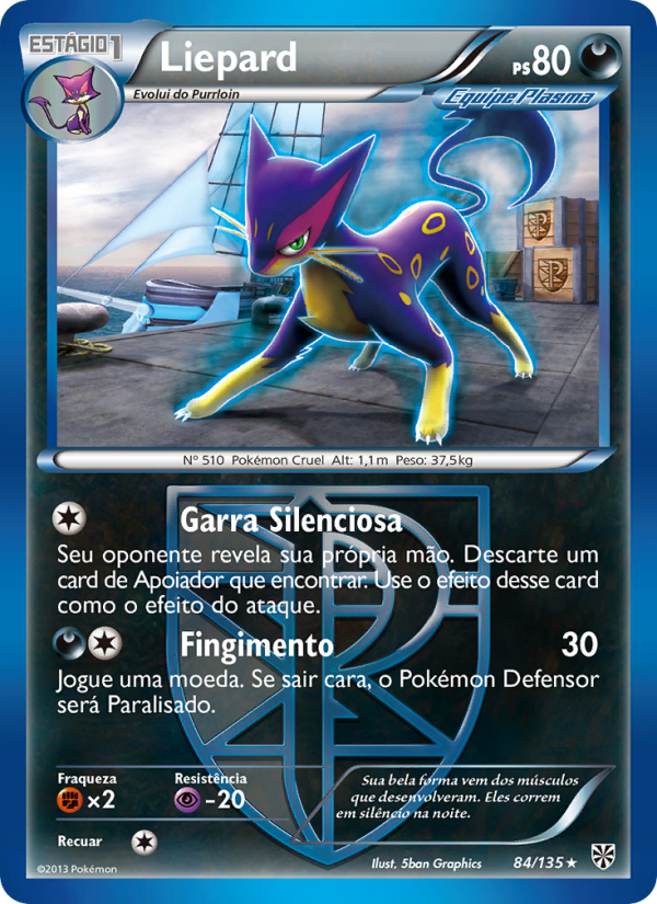 Liepard 84 — Tempestade de Plasma (Portuguese Pokémon TCG card)