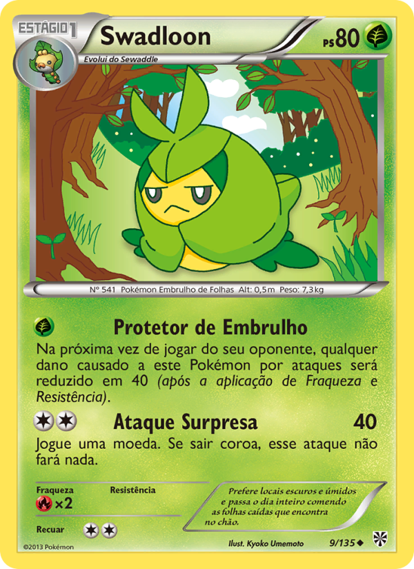 Swadloon 9 — Tempestade de Plasma (Portuguese Pokémon TCG card)