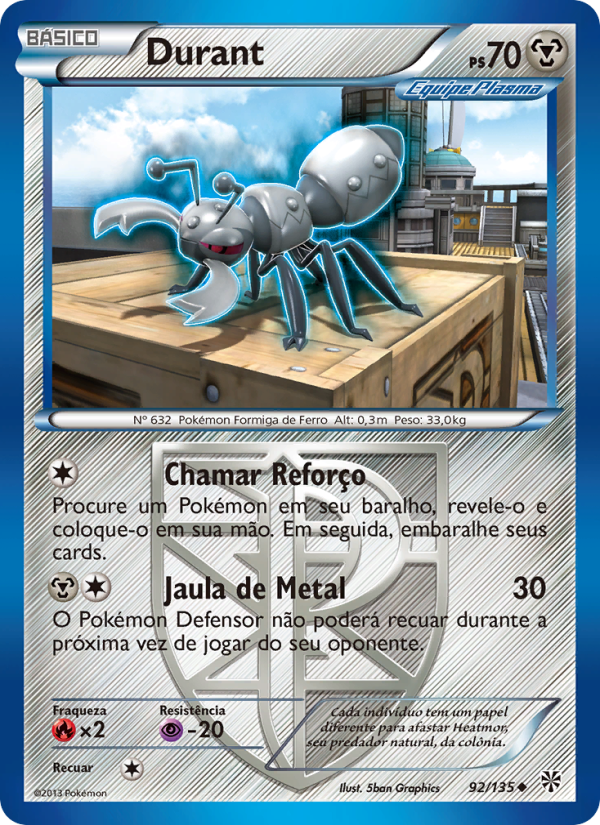 Durant 92 — Tempestade de Plasma (Portuguese Pokémon TCG card)