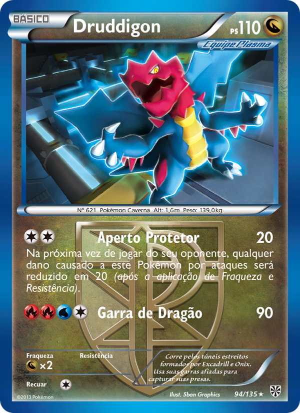 Druddigon 94 — Tempestade de Plasma (Portuguese Pokémon TCG card)