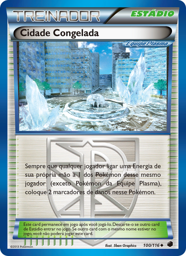 Cidade Congelada 100 — Congelamento de Plasma (Portuguese Pokémon TCG card)