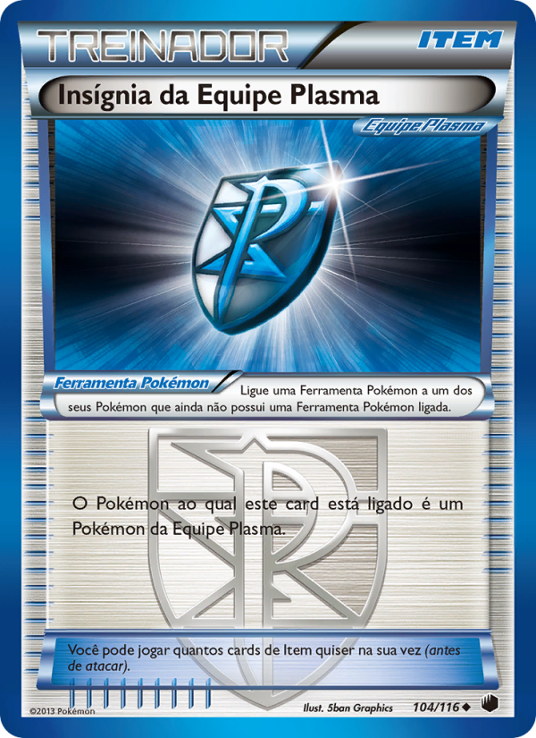 Insígnia da Equipe Plasma 104 — Congelamento de Plasma (Portuguese Pokémon TCG card)